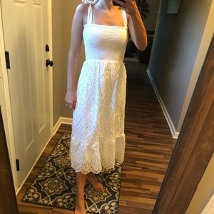 White midi dress